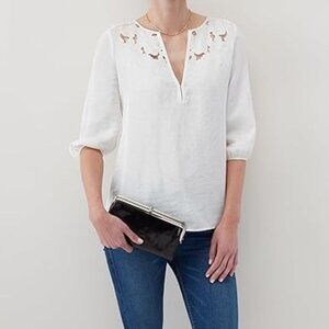 Hobo International Lauren Genuine Leather Clutch Wallet Black Silver Hardware